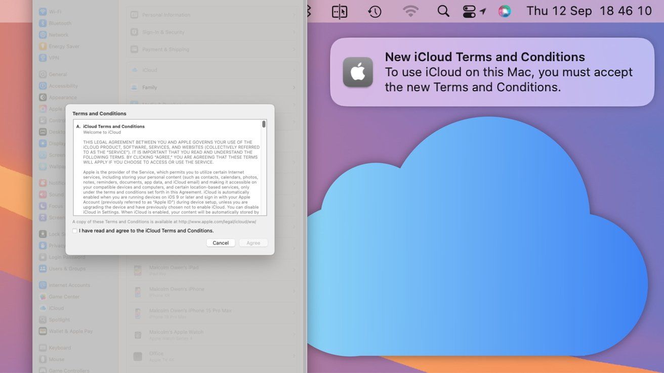 苹果更新 iCloud 服务条款：9 月 16 日修订，Apple ID 替换为 Apple 账户、添加儿童有害内容规范